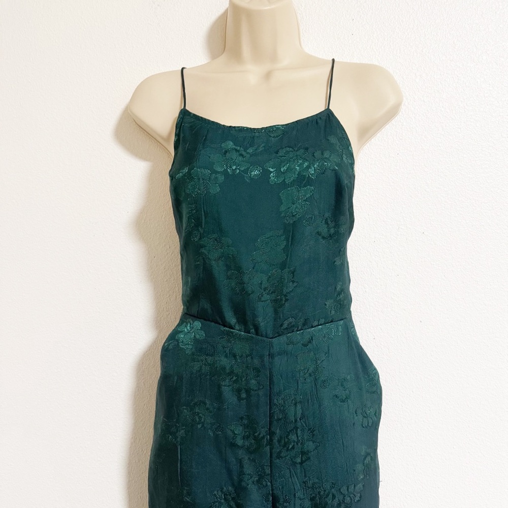 Urban Outfitters Jacquard Floral Satin Strappy Jumpsuit - Picture 3 of 9